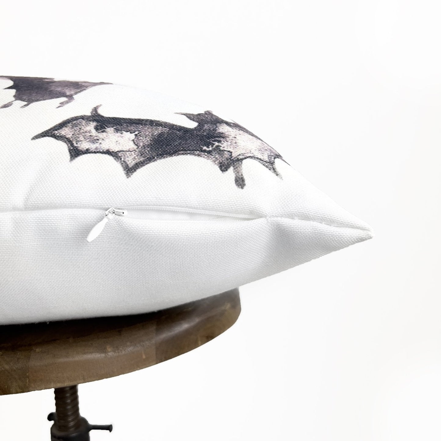 Bats on White Pillow Cover