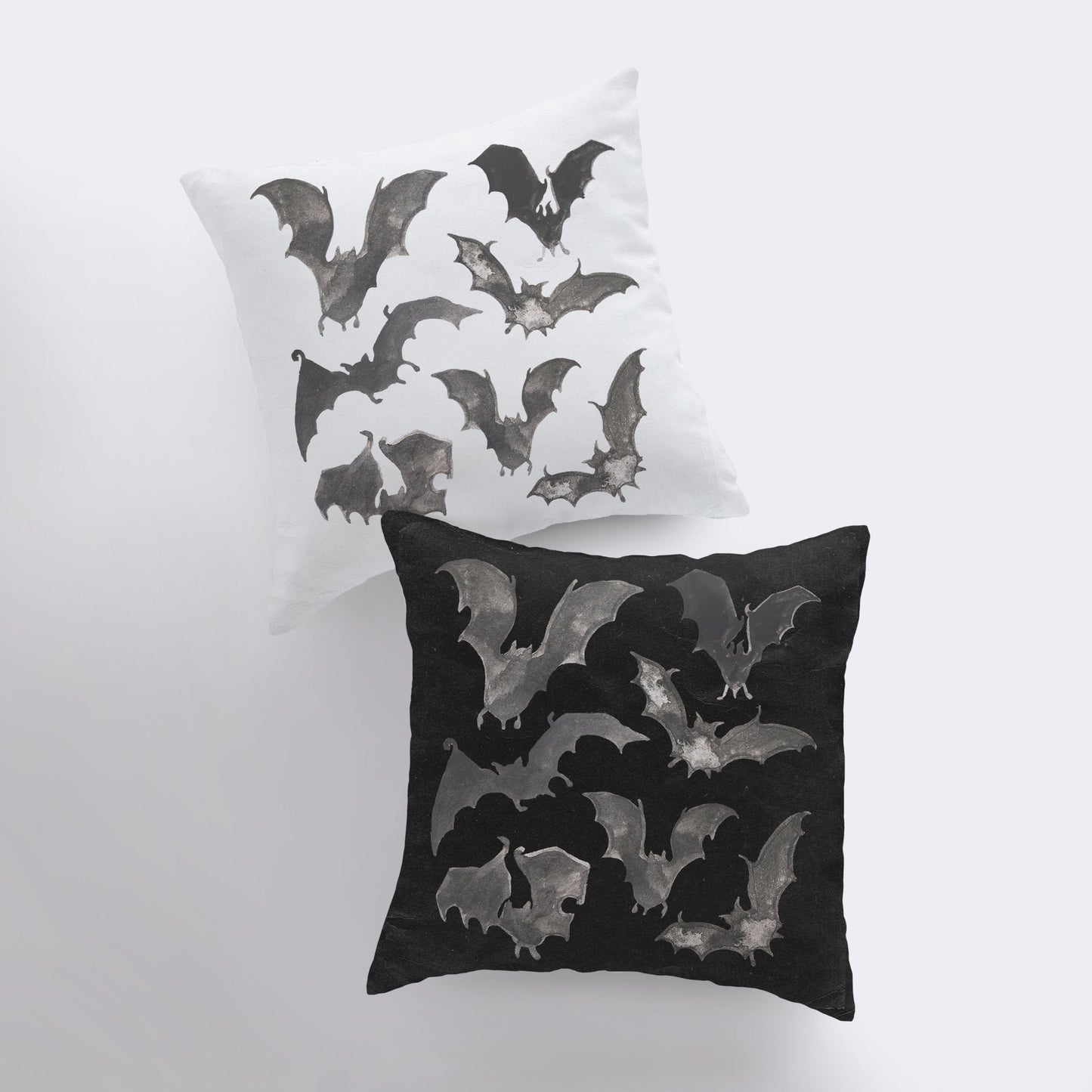 Bats on White Pillow Cover